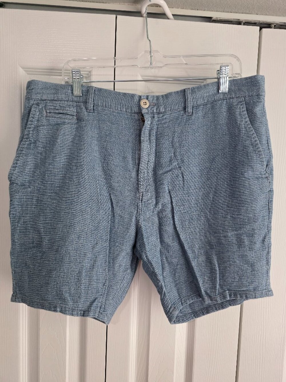 Johnnie-O Men’s Shorts Size 36 Blue Heather Textured Casual Golf Chino